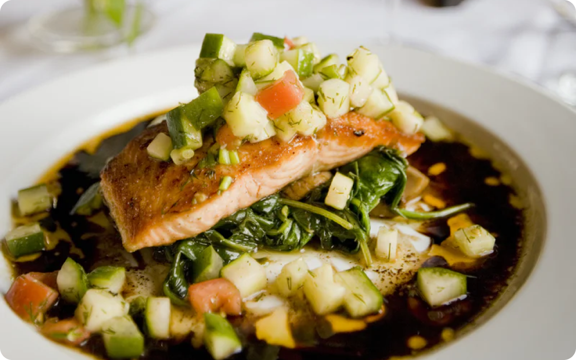 Photo of salmon with zucchini